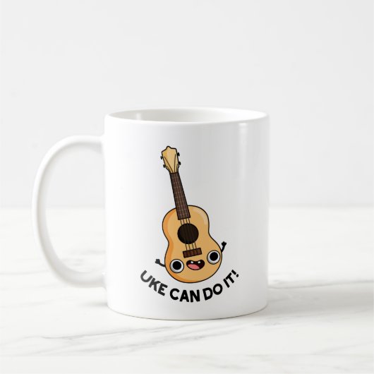 Uke kan het grappige positieve ukelele woordspelin koffiemok (Links)