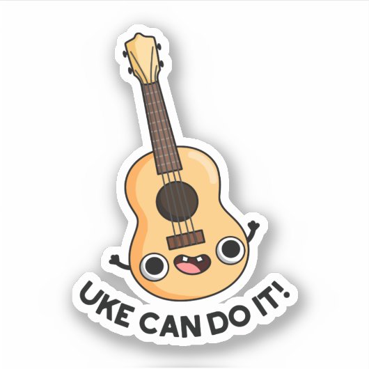 Uke kan het grappige positieve ukelele woordspelin sticker (Voorkant)