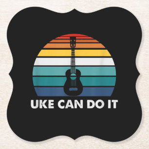 Uke kan het schitterend doen : Ukulele Player Guit Kartonnen Onderzetters
