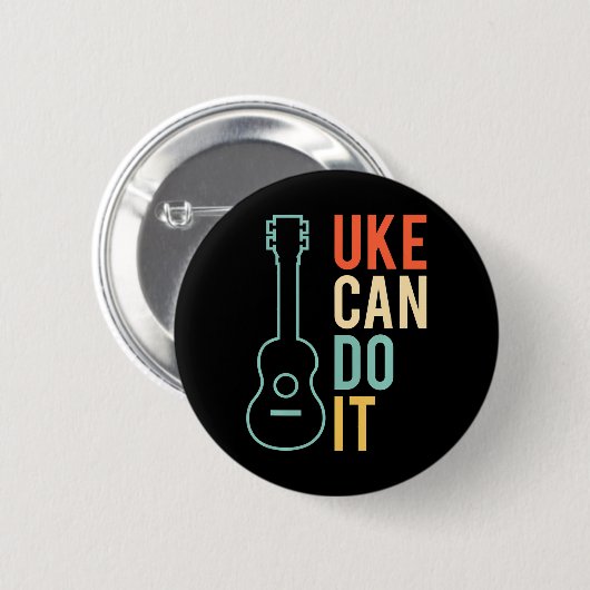 UKE kan het Ukulele doen Ronde Button 5,7 Cm (Voorkant /achterkant)