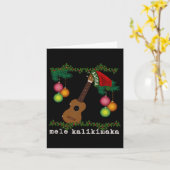 Uke Mele Kalikimaka Ukulele Kerstliedjes Aloha Kaart (Gele Bloem)