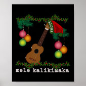 Uke Mele Kalikimaka Ukulele Kerstliedjes Aloha Poster (Voorkant)