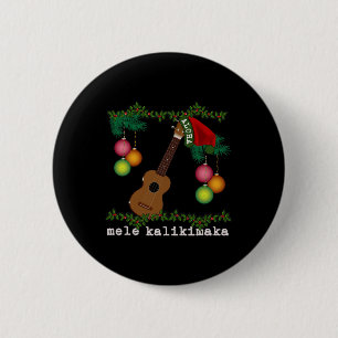 Uke Mele Kalikimaka Ukulele Kerstliedjes Aloha Ronde Button 5,7 Cm