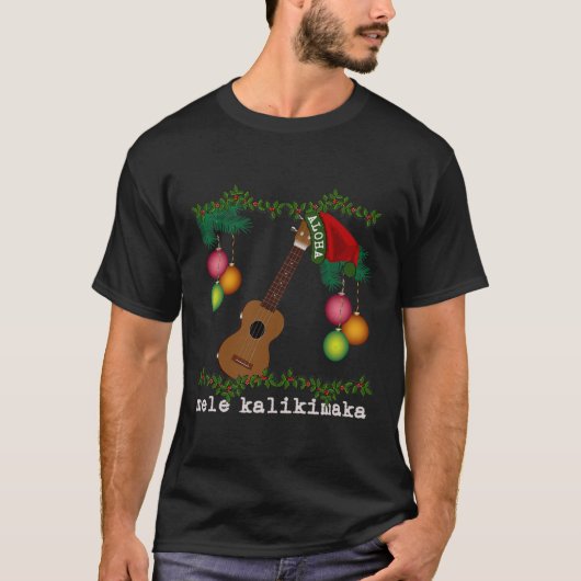 Uke Mele Kalikimaka Ukulele Kerstliedjes Aloha T-shirt (Voorkant)