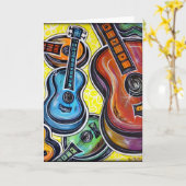 Uke Orchestra Wenskaart Kaart (Gele Bloem)