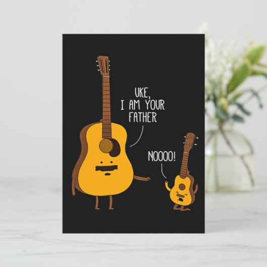 Uke Ukulele Ik ben je vader papa Gift. Aankondiging (Staand voorkant)