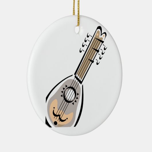 Ukelele, acht string, grafisch afbeelding ontwerp keramisch ornament (Rechts)