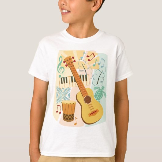 Ukelele Colage T-shirt (Voorkant)