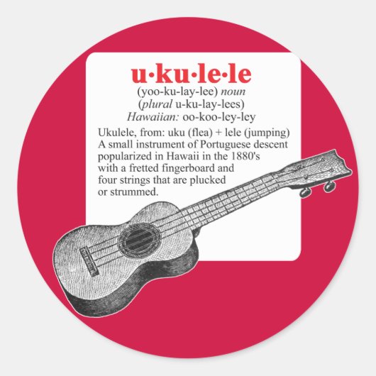 Ukelele Definitie Sticker (Voorkant)