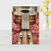 Ukelele die Muziek samen maken Kaart (Gele Bloem)