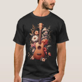 Ukelele esthetische bloemenukelelist ukelele t-shirt (Voorkant)