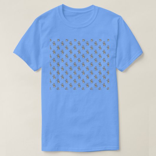 Ukelele kattenpatroon t-shirt (Design voorkant)