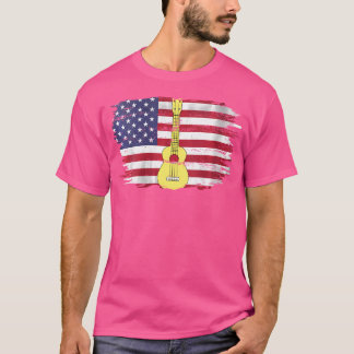  ukelele met Amerikaanse vlag - voor orkest T-shirt