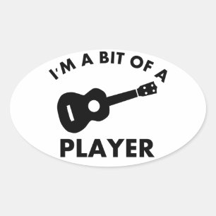 Ukelele muziekinstrument design ovale sticker