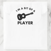 Ukelele muziekinstrument design ovale sticker (Tas)