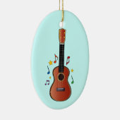 Ukelele op Blue! Keramisch Ornament (Rechts)