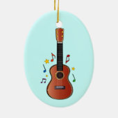 Ukelele op Blue! Keramisch Ornament (Achterkant)