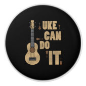 Ukelele Pun Uke kan het grappige Hawaiiaanse spele Keramische Knop (Voorkant)