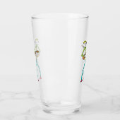 Ukelele spelende Stickman Glas (Links)