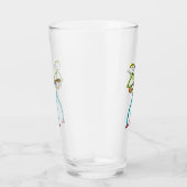Ukelele spelende Stickman Glas (Rechts)