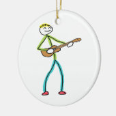 Ukelele spelende Stickman Keramisch Ornament (Links)