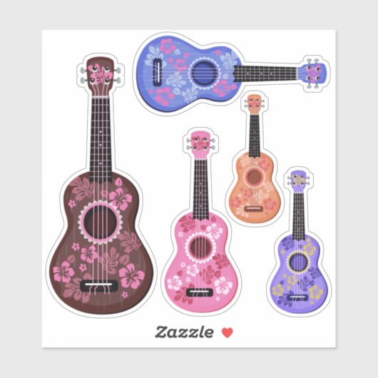 Ukelele stickers (Vel)
