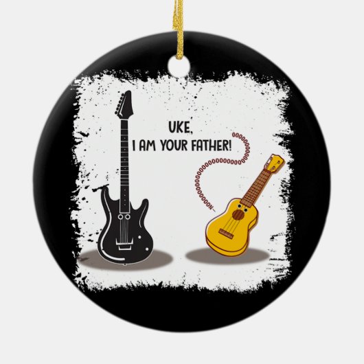 Ukelele Uke Ik ben je vader grappige Guitar Keramisch Ornament (Achterkant)