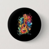 Ukelele Uke speler gitarist Ukelele gitaar Ronde Button 5,7 Cm (Voorkant)