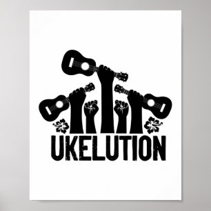 Ukelution Ukulele Player Hawaiian Musicus Poster
