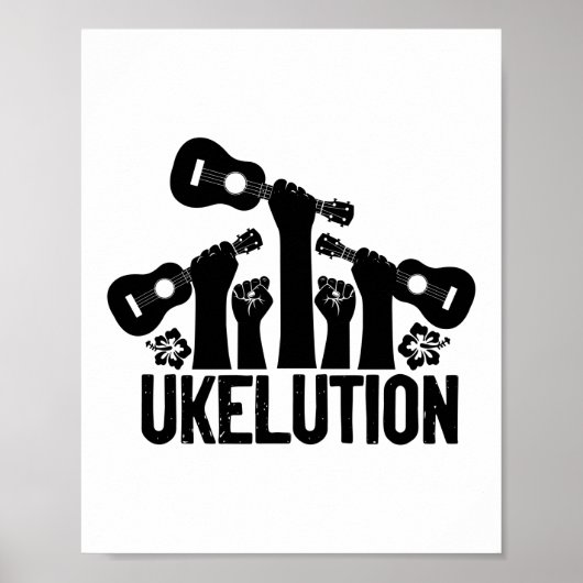 Ukelution Ukulele Player Hawaiian Musicus Poster (Voorkant)