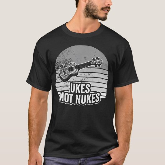 Ukes Niet Kernen Retro Vibe Statement T-shirt (Voorkant)