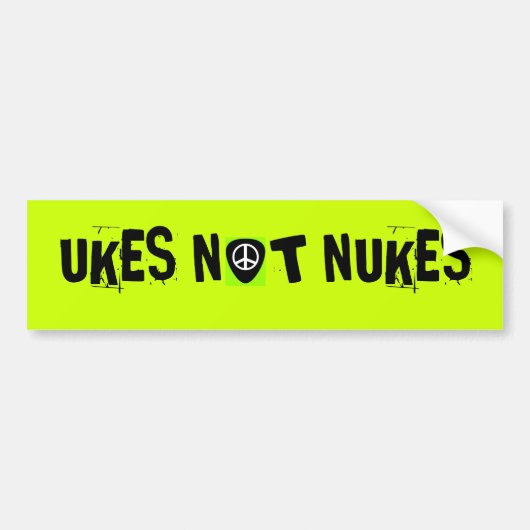 UKES NOT NUKES BUMPERSTICKER (Voorkant)