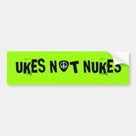 UKES NOT NUKES BUMPERSTICKER (Voorkant)