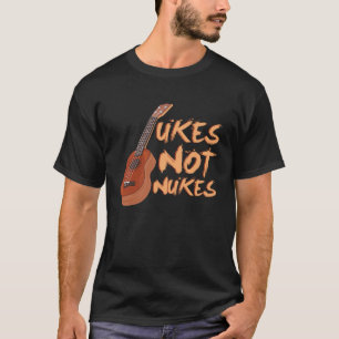 Ukes not Nukes Ukulele Gunny Guitar T-shirt
