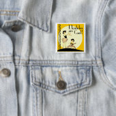 Ukes zijn Cool. Knoop Vierkante Button 5,1 Cm (In situ)