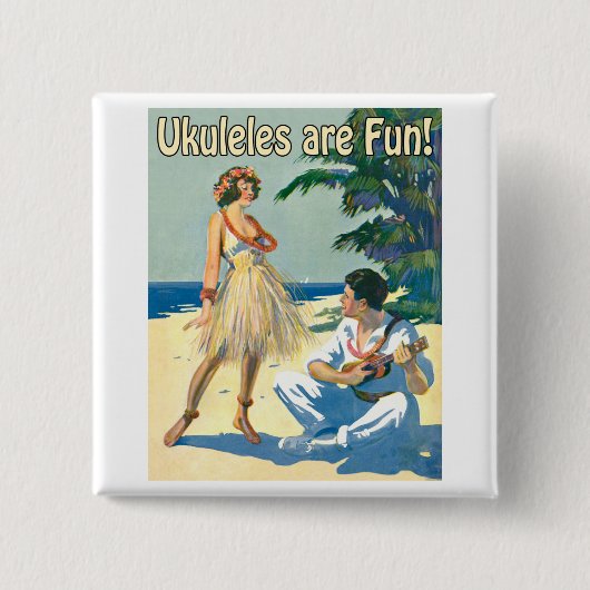 Ukes zijn flauw. Knoop Vierkante Button 5,1 Cm (Voorkant)