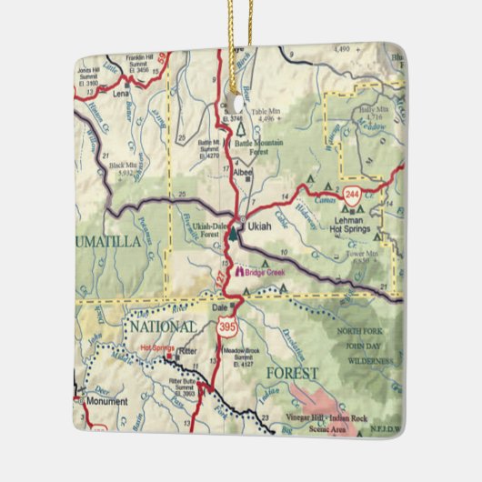 Ukiah OF Map Keramisch Ornament (Links)