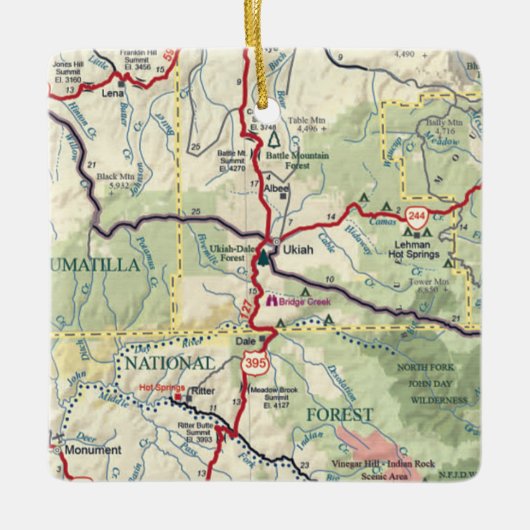 Ukiah OF Map Keramisch Ornament (Voorkant)