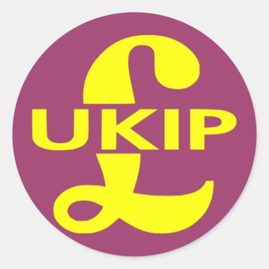 UKIP-Logo Ronde Sticker (Voorkant)