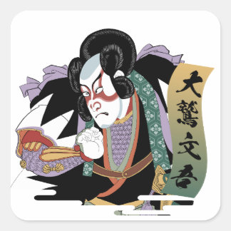 Ukiyo-e Art of Kabuki Vierkante Sticker
