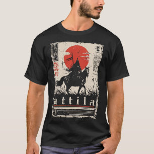 Ukiyo-e Attila Portret van Hun Warrior T-shirt