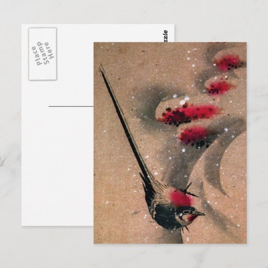 Ukiyo-e Bird Briefkaart (Voorkant / Achterkant)