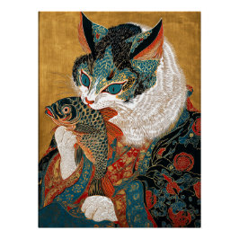 Ukiyo-e Cat | Japanse kunst Perfect Poster