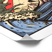 Ukiyo-e Catzilla Samurai versus Giant Kaiju Poster (Hoek)