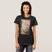 Ukiyo-e Cherry Blossom Mountains Japans T-shirt (Voorkant volledig)