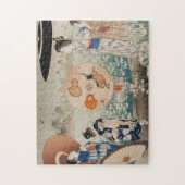  ukiyo-e-dames met paraplu art geishas legpuzzel (Verticaal)