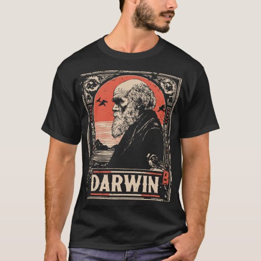 Ukiyo-e Darwin | Portret van de evolutietheorie T-shirt (Voorkant)