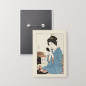 Ukiyo-e Geïnspireerd – Dramatisch JAPAN Button (Voorkant / Achterkant)