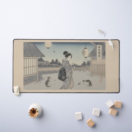 Ukiyo-e geïnspireerde muismat– Dramatisch JAPAN Bureaumat (Kindertafel)