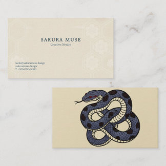 Ukiyo-e Inspired Snake Business Card – Convention Visitekaartje